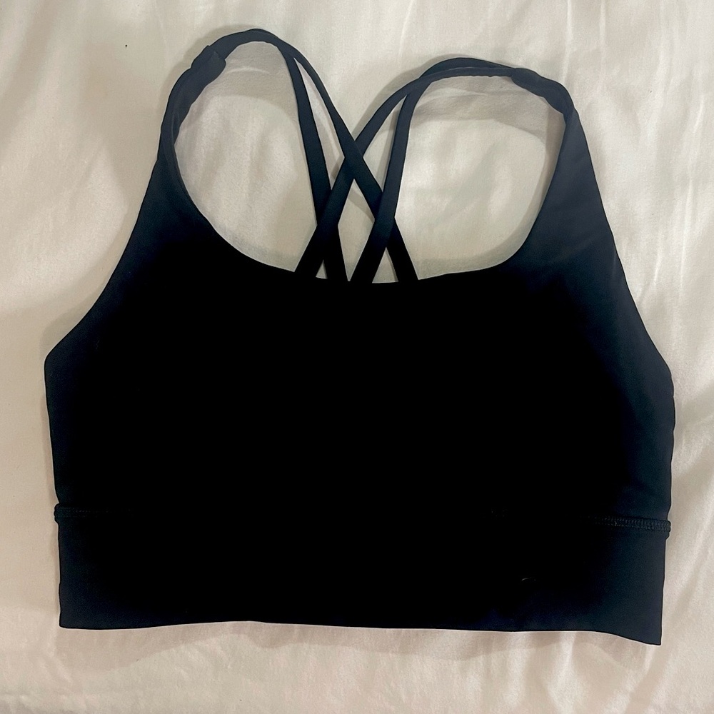 lululemon Long Line Energy Bra, black, size 6